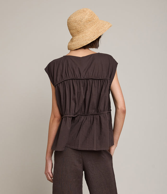 Blusa Mujer 100% Algodón Vuelos Chocolate