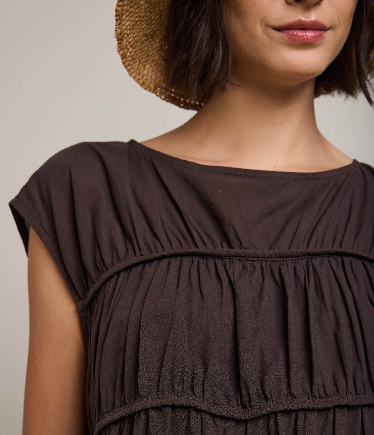Blusa Mujer 100% Algodón Vuelos Chocolate