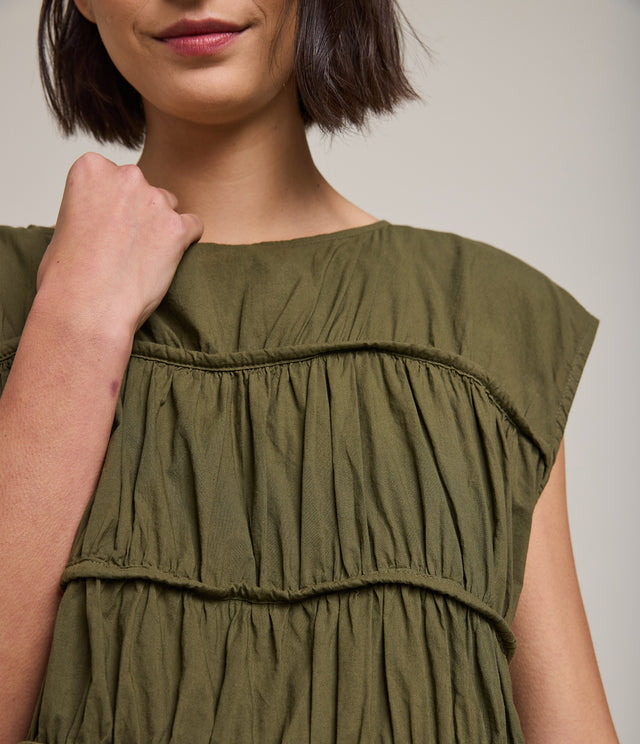 Blusa Mujer 100% Algodón Vuelos Verde