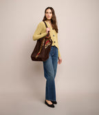Cartera Bolso Mujer 100% Cuero Café