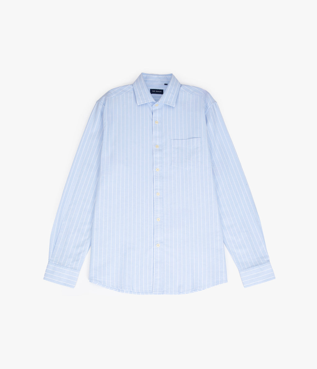 Camisa Hombre Oxford Manga Larga Ellies Rayada Azul