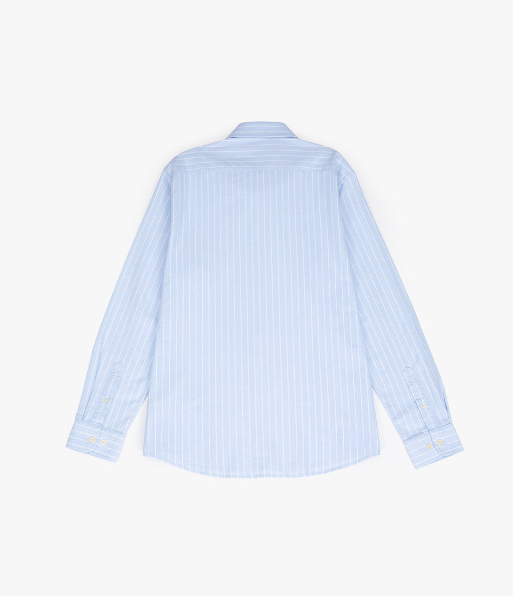 Camisa Hombre Oxford Manga Larga Ellies Rayada Azul