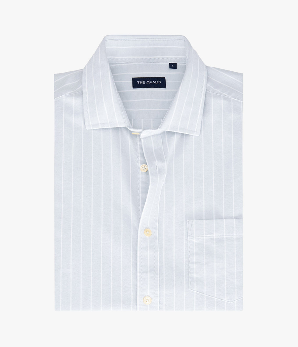 Camisa Hombre Oxford Manga Larga Ellies Rayada Verde