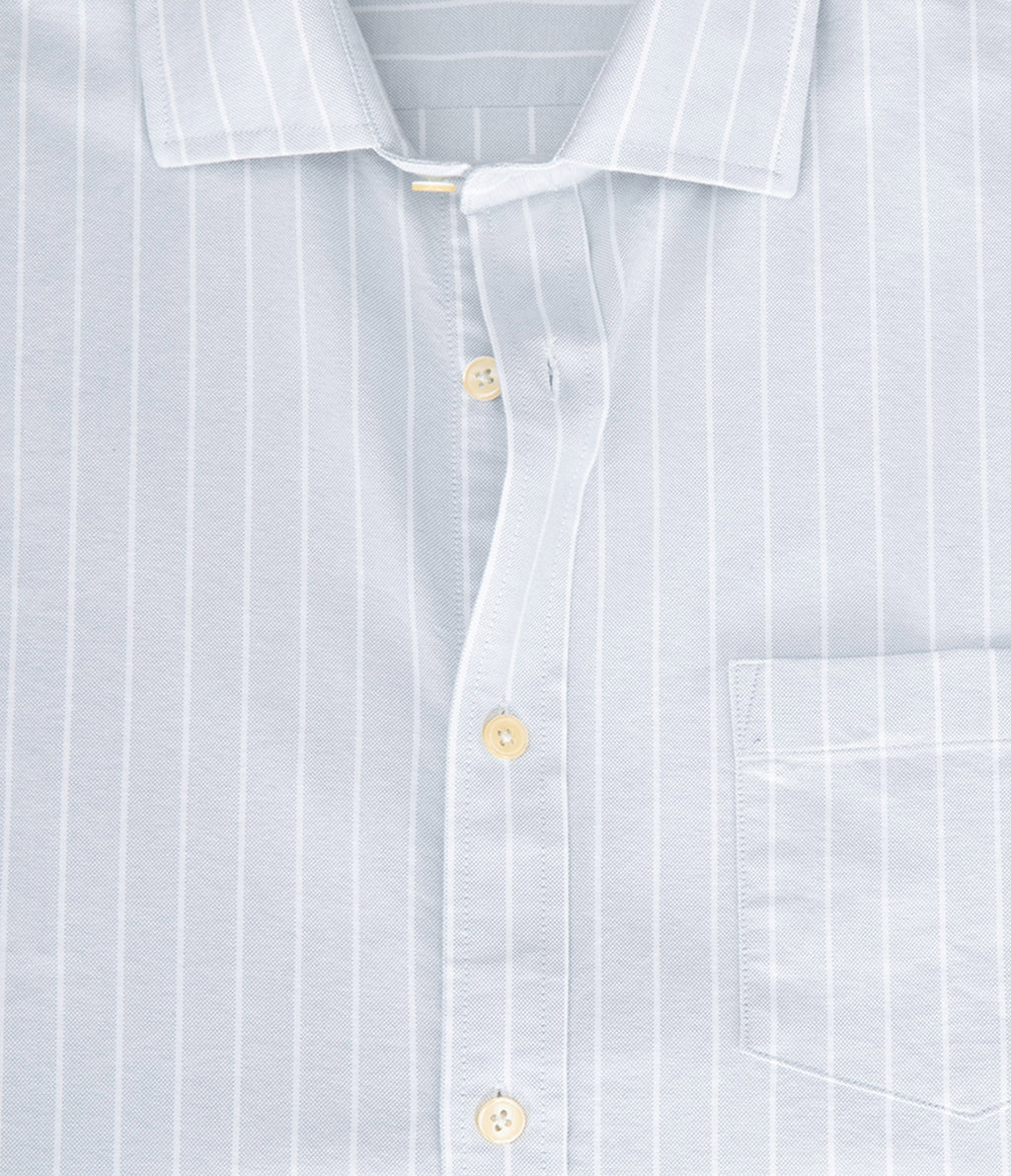 Camisa Hombre Oxford Manga Larga Ellies Rayada Verde