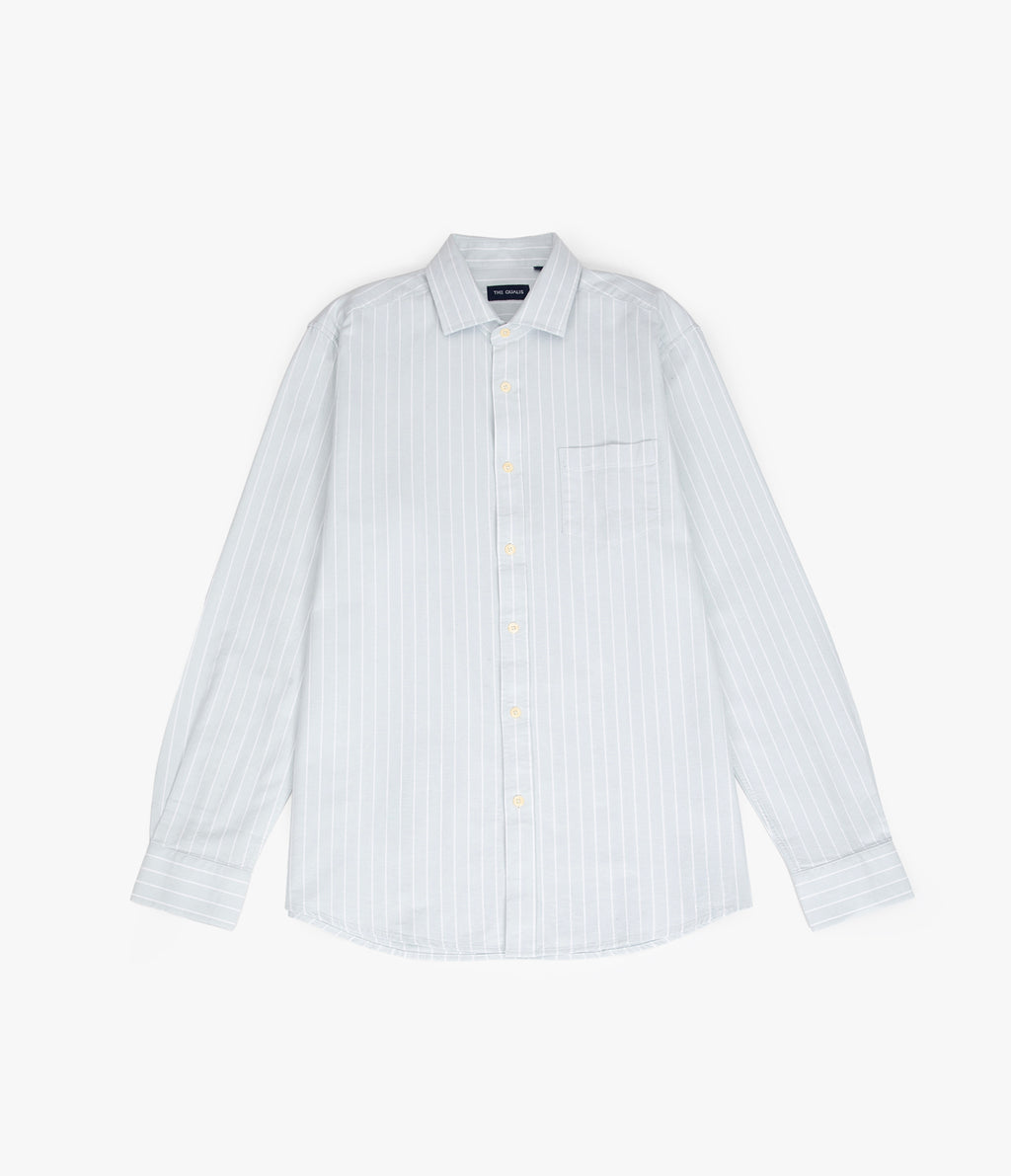 Camisa Hombre Oxford Manga Larga Ellies Rayada Verde