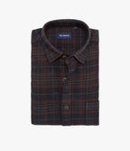 Camisa Hombre Algodón Franela Logan Cuadros Café