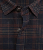 Camisa Hombre Algodón Franela Logan Cuadros Café