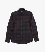 Camisa Hombre Algodón Franela Logan Cuadros Café