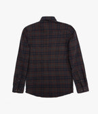 Camisa Hombre Algodón Franela Logan Cuadros Café