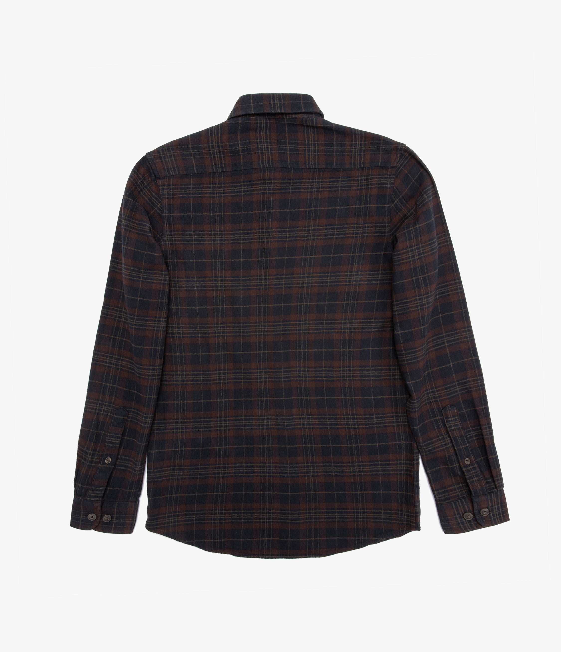 Camisa Hombre Algodón Franela Logan Cuadros Café