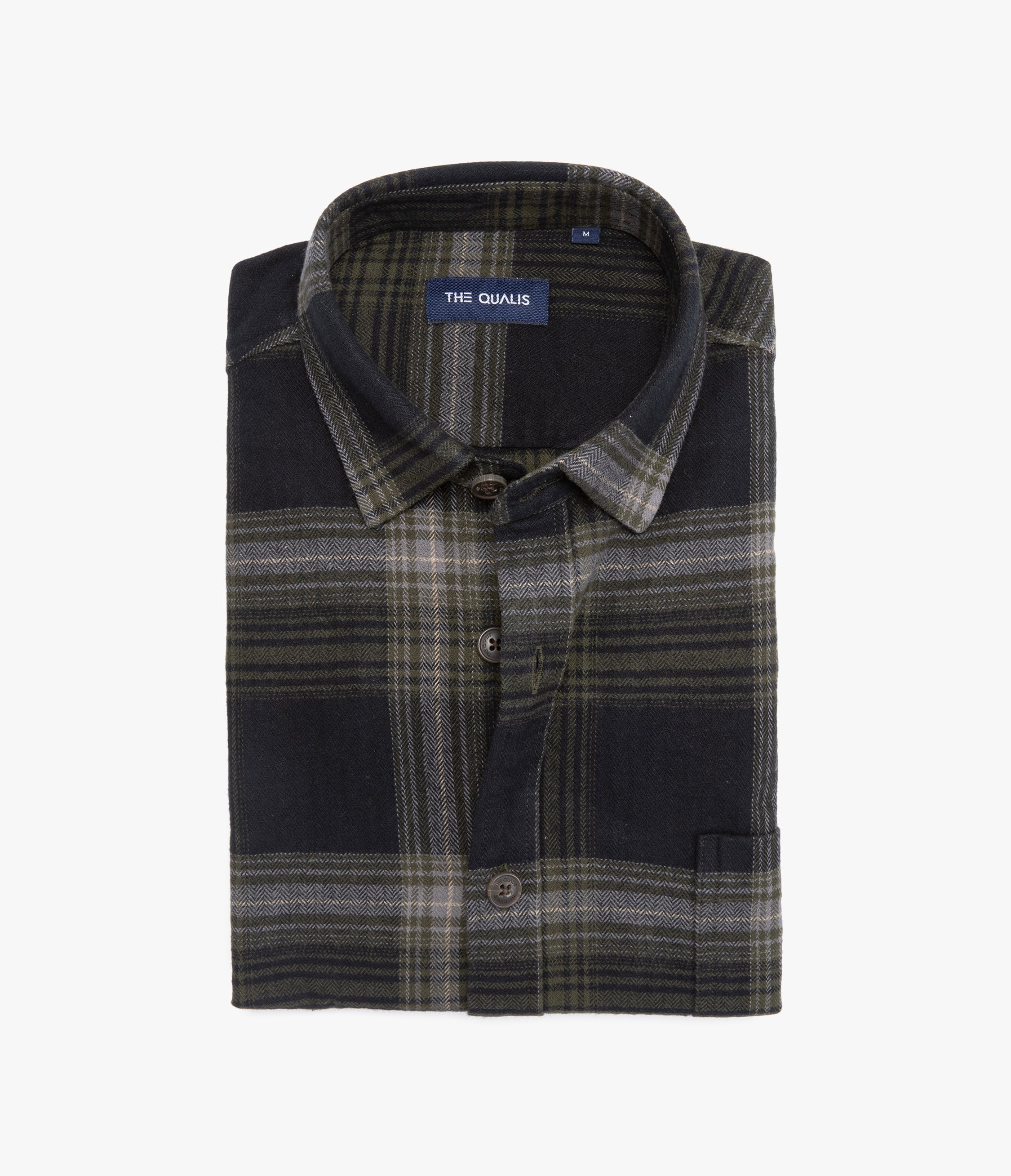 Camisa Hombre Algodón Franela Logan Cuadros Verde