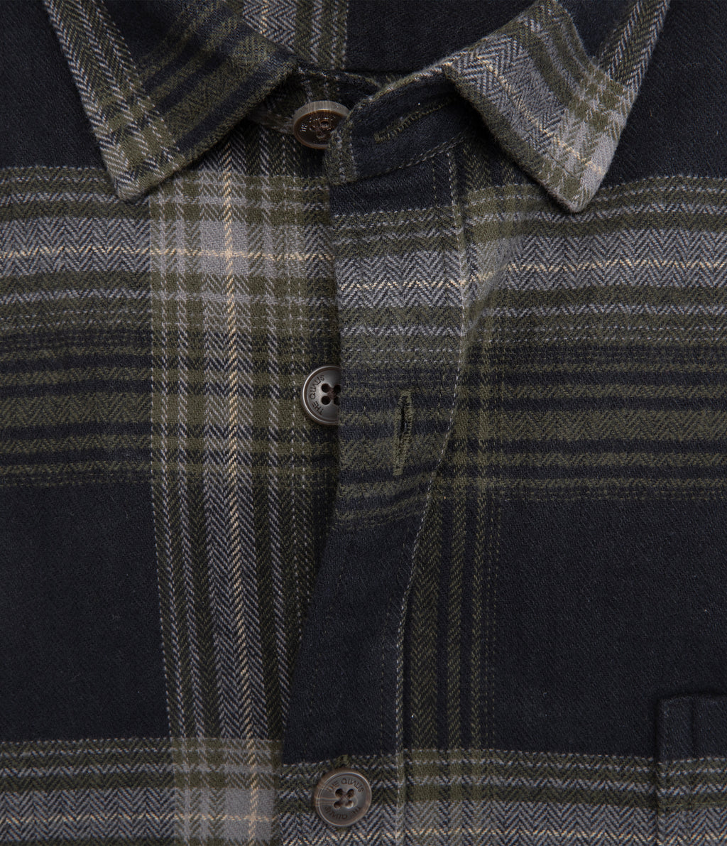 Camisa Hombre Algodón Franela Logan Cuadros Verde
