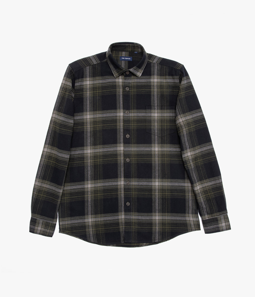 Camisa Hombre Algodón Franela Logan Cuadros Verde