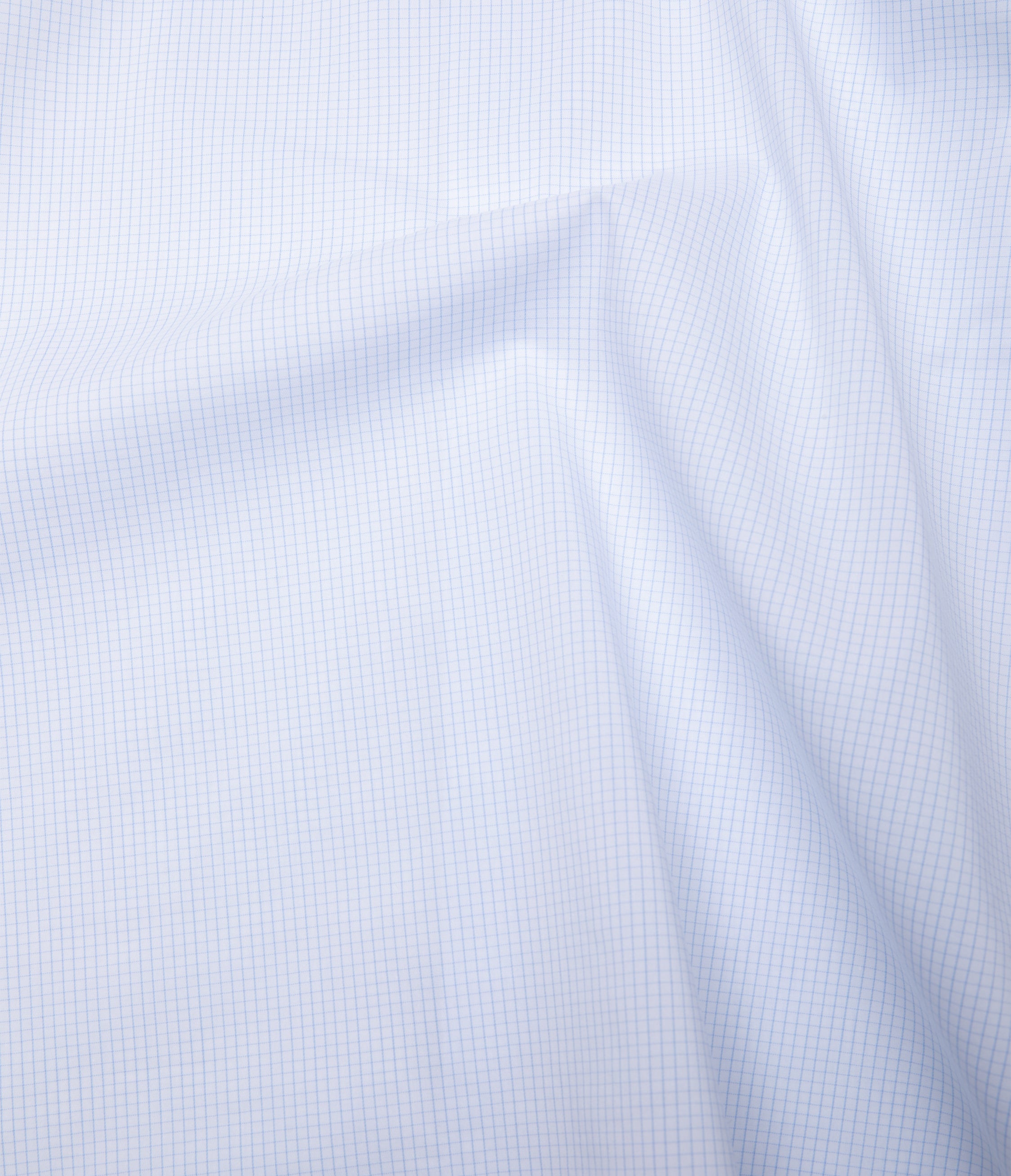 Camisa Hombre Performance Cuello Italiano Cuadros Celeste