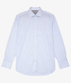 Camisa Hombre Performance Cuello Italiano Cuadros Celeste