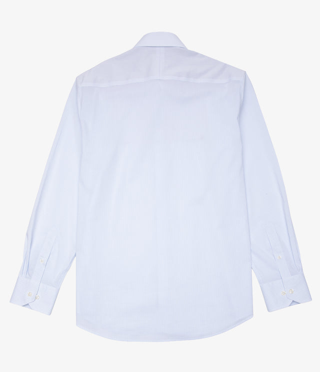 Camisa Hombre Performance Cuello Italiano Cuadros Celeste