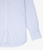 Camisa Hombre Performance Cuello Italiano Cuadros Celeste