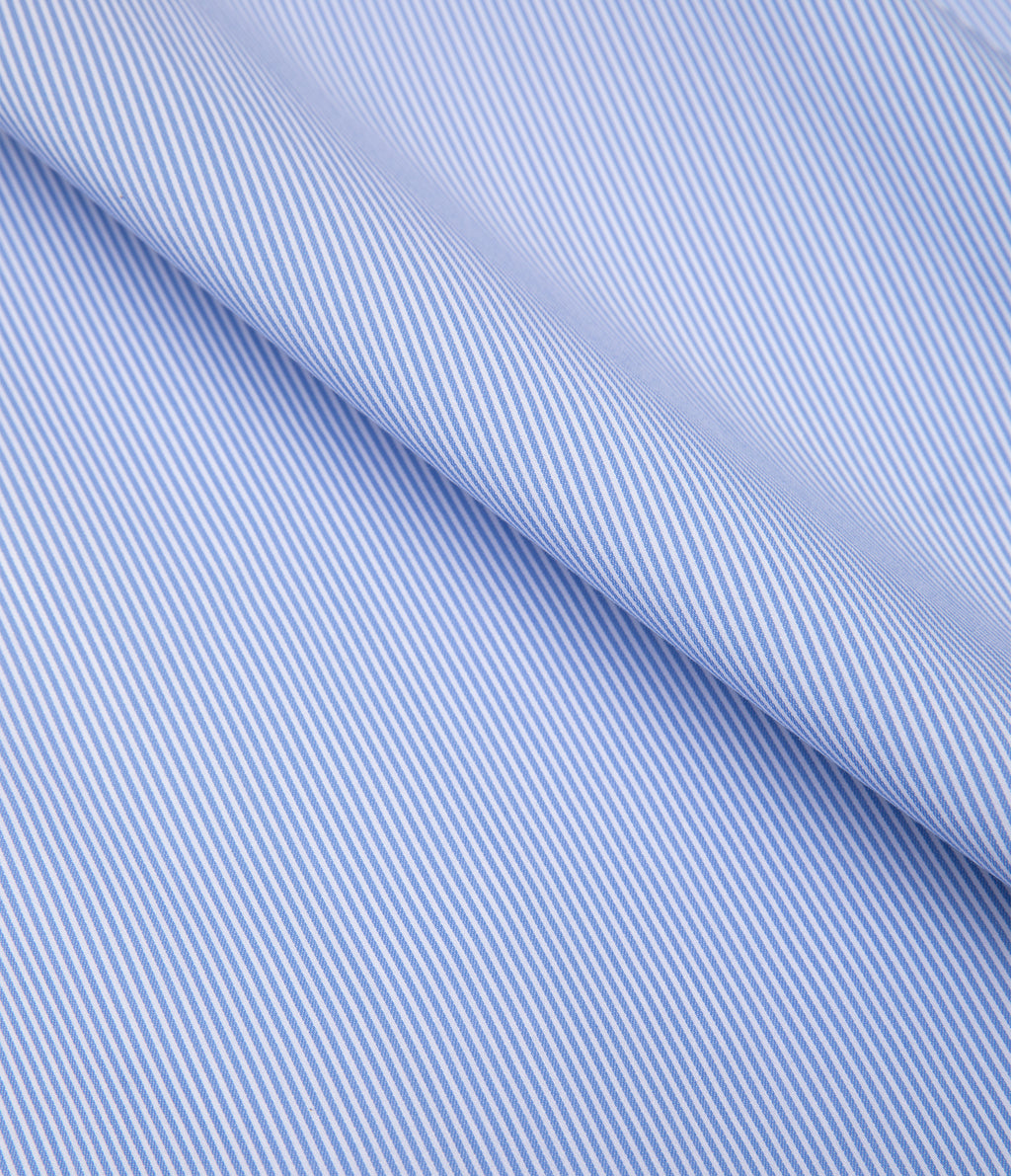 Camisa Hombre Performance Cuello Italiano Rayas Azul