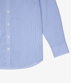 Camisa Hombre Performance Cuello Italiano Rayas Azul