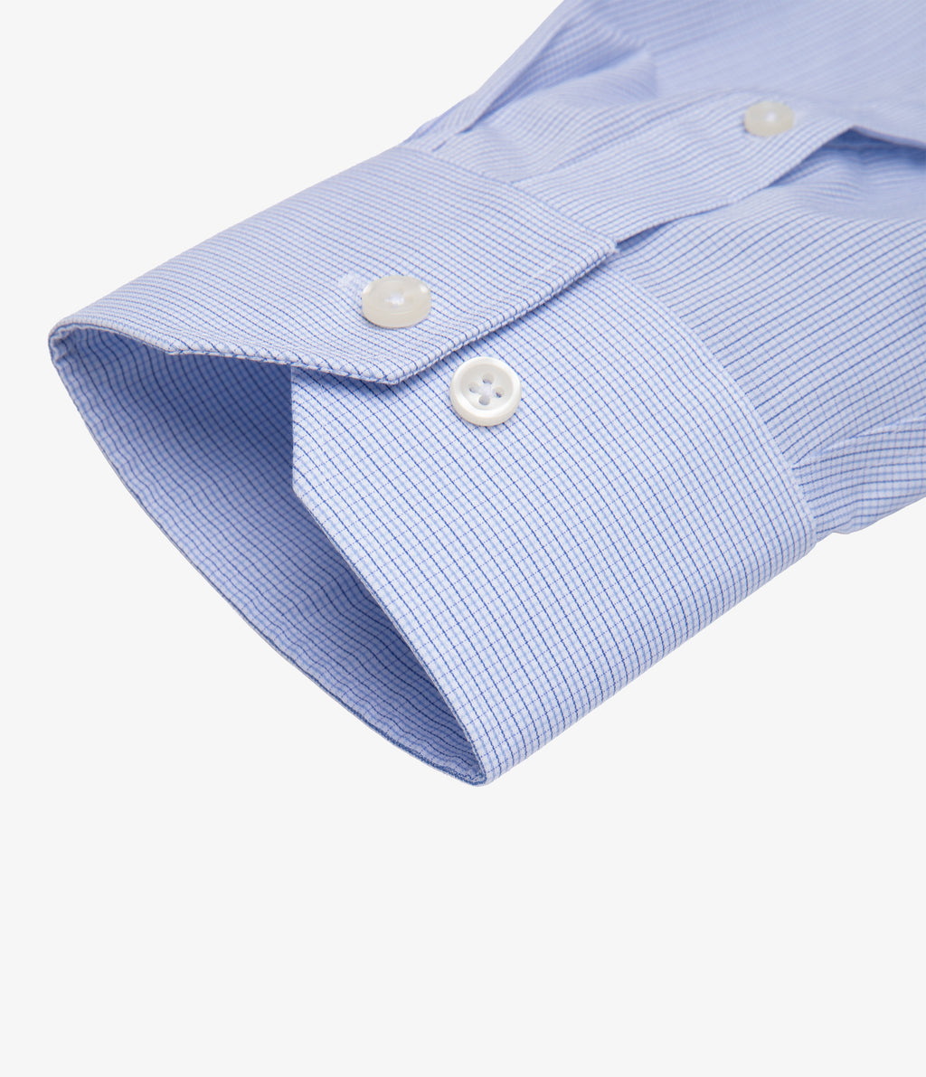 Camisa Hombre Performance Cuello Italiano Cuadritos