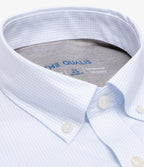 Camisa Hombre Performance Botton Down Cuadros Celeste