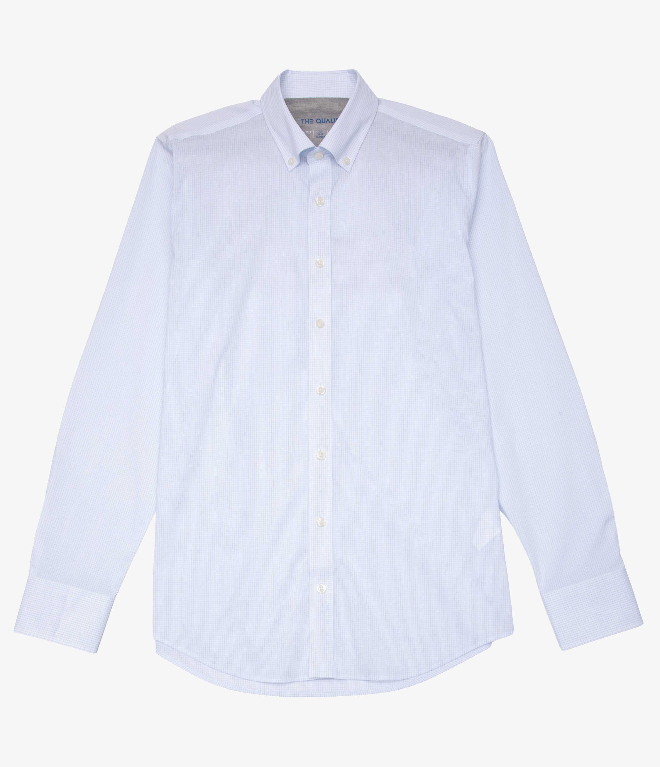 Camisa Hombre Performance Botton Down Cuadros Celeste