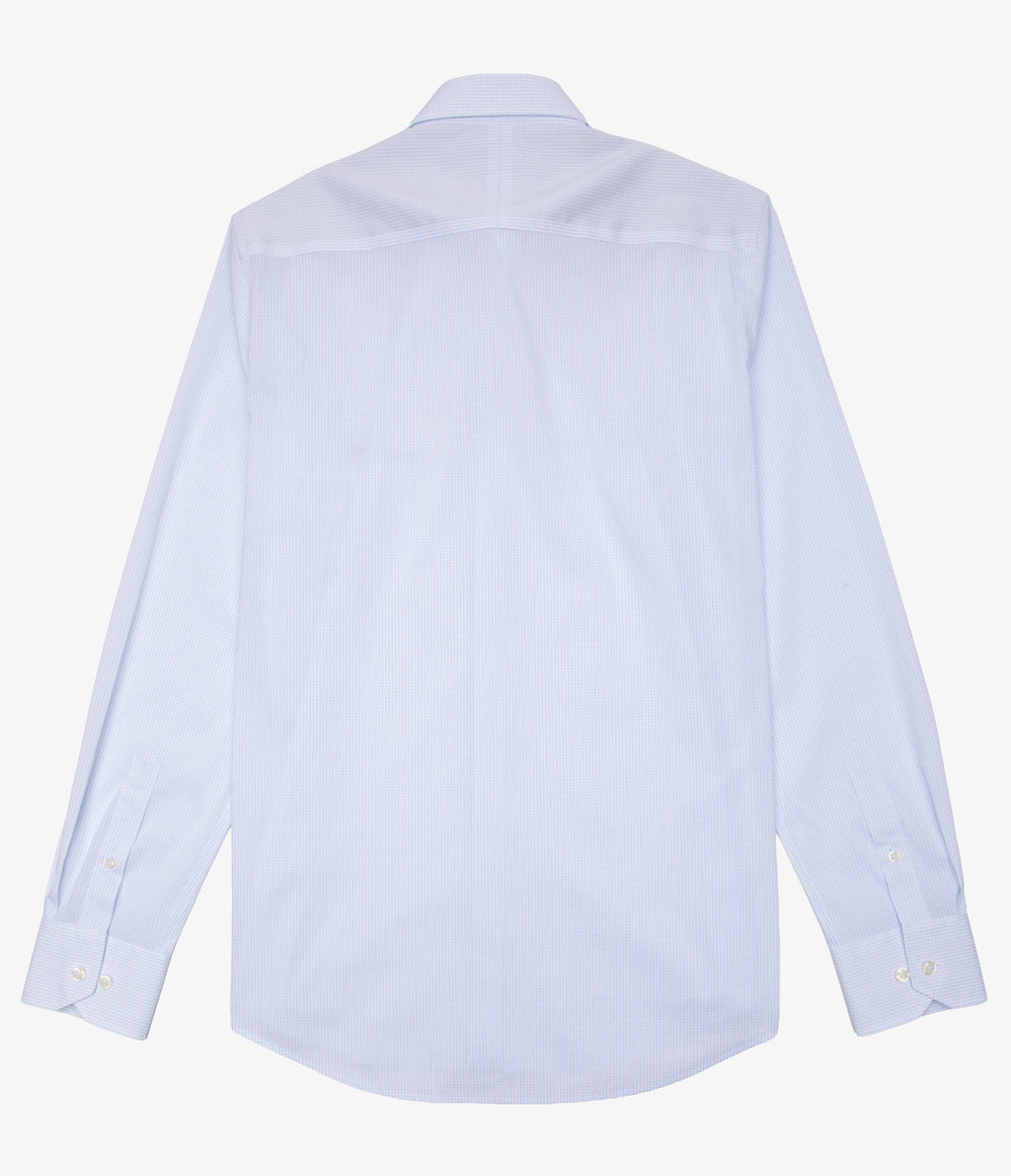 Camisa Hombre Performance Botton Down Cuadros Celeste