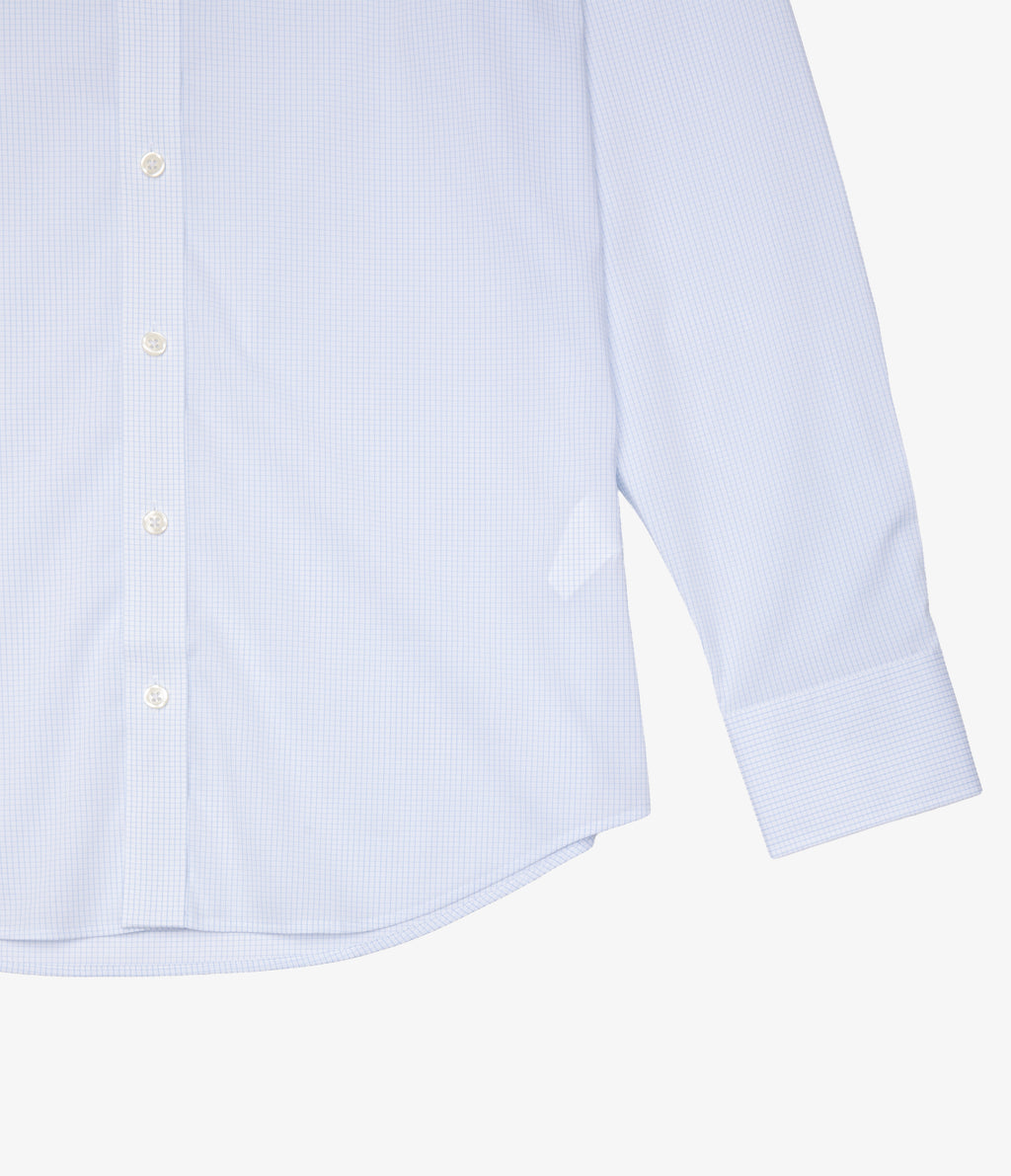 Camisa Hombre Performance Botton Down Cuadros Celeste