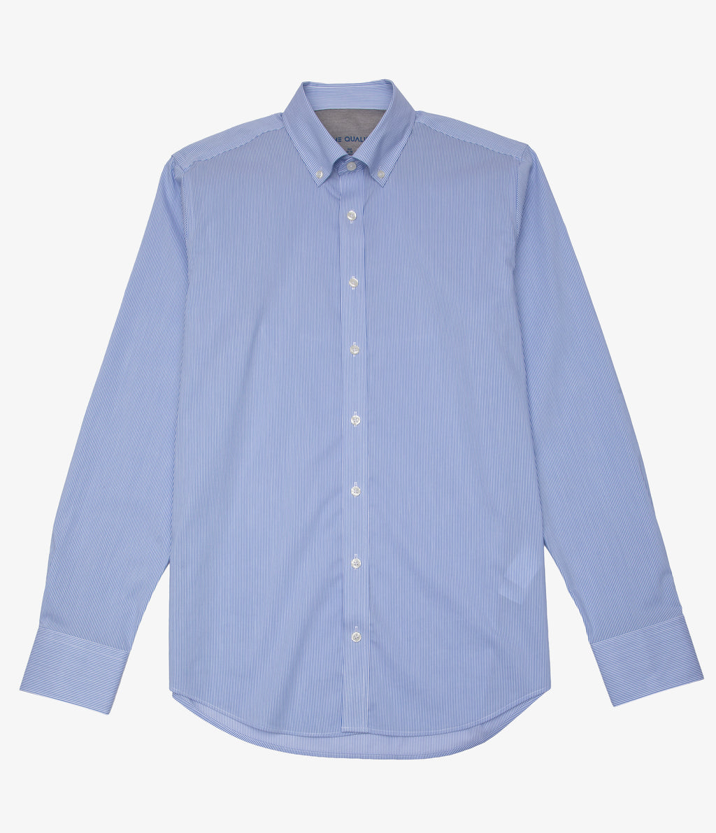 Camisa Hombre Performance botton down Rayas Azul