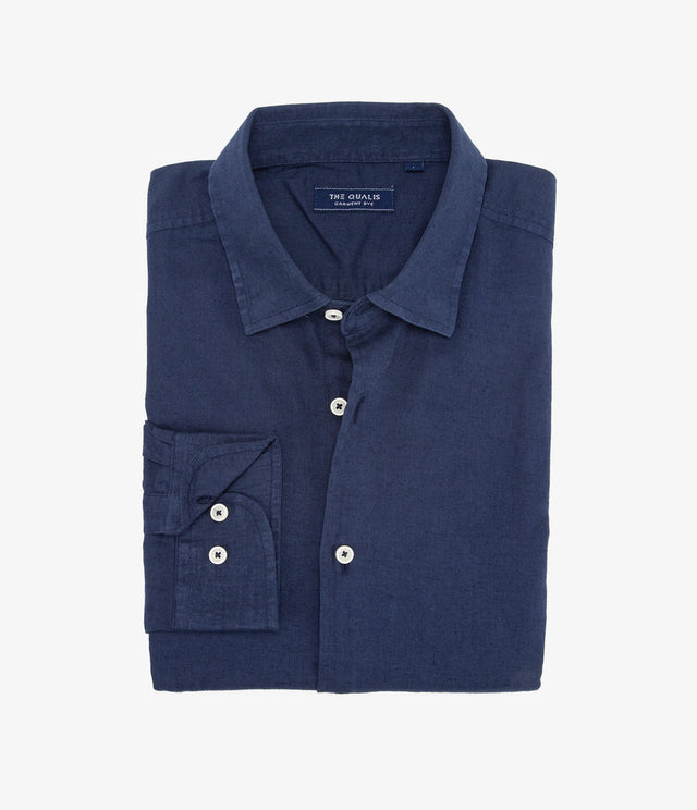 Camisa Hombre Tom  M/Larga Azul Oscuro