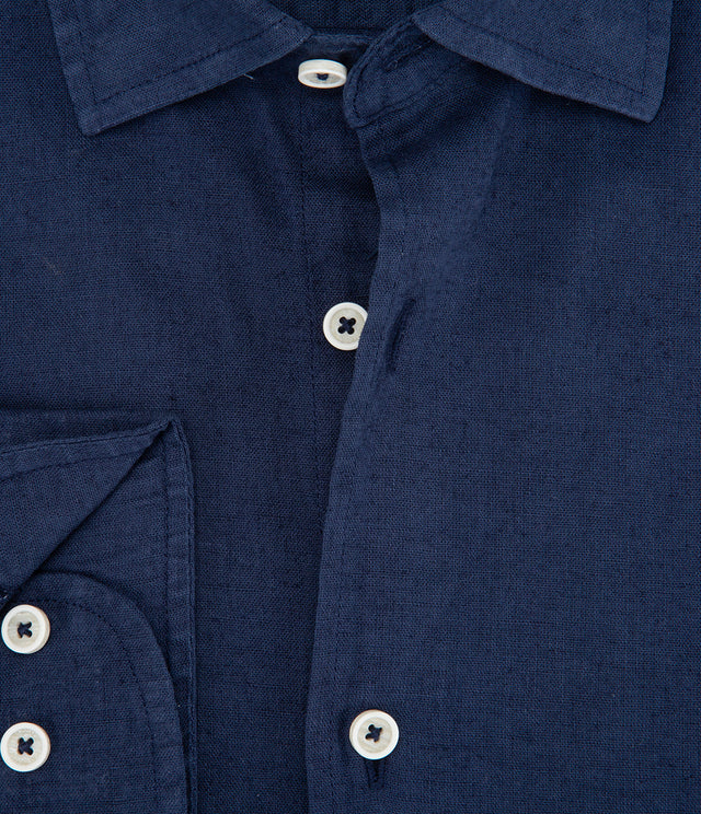 Camisa Hombre Tom  M/Larga Azul Oscuro