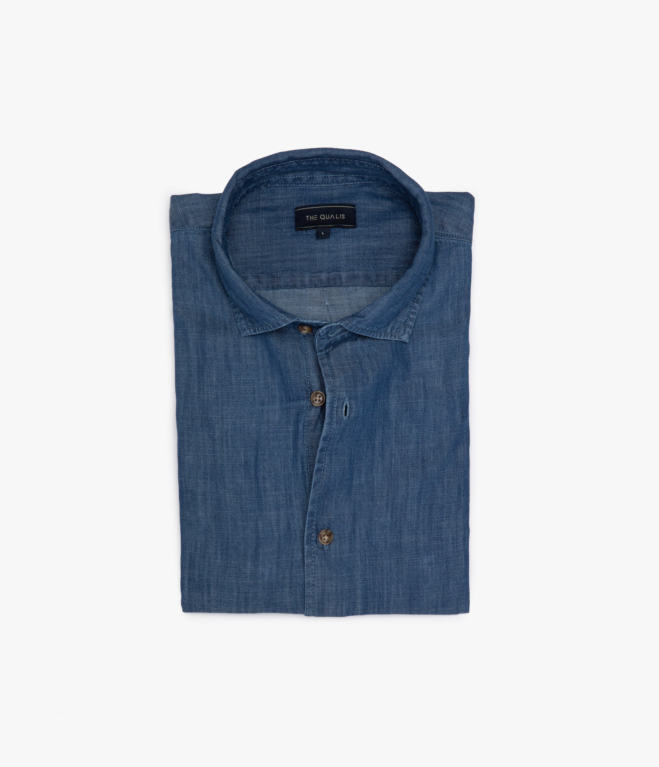 Camisa Hombre Denim Manga Larga Azul Steven