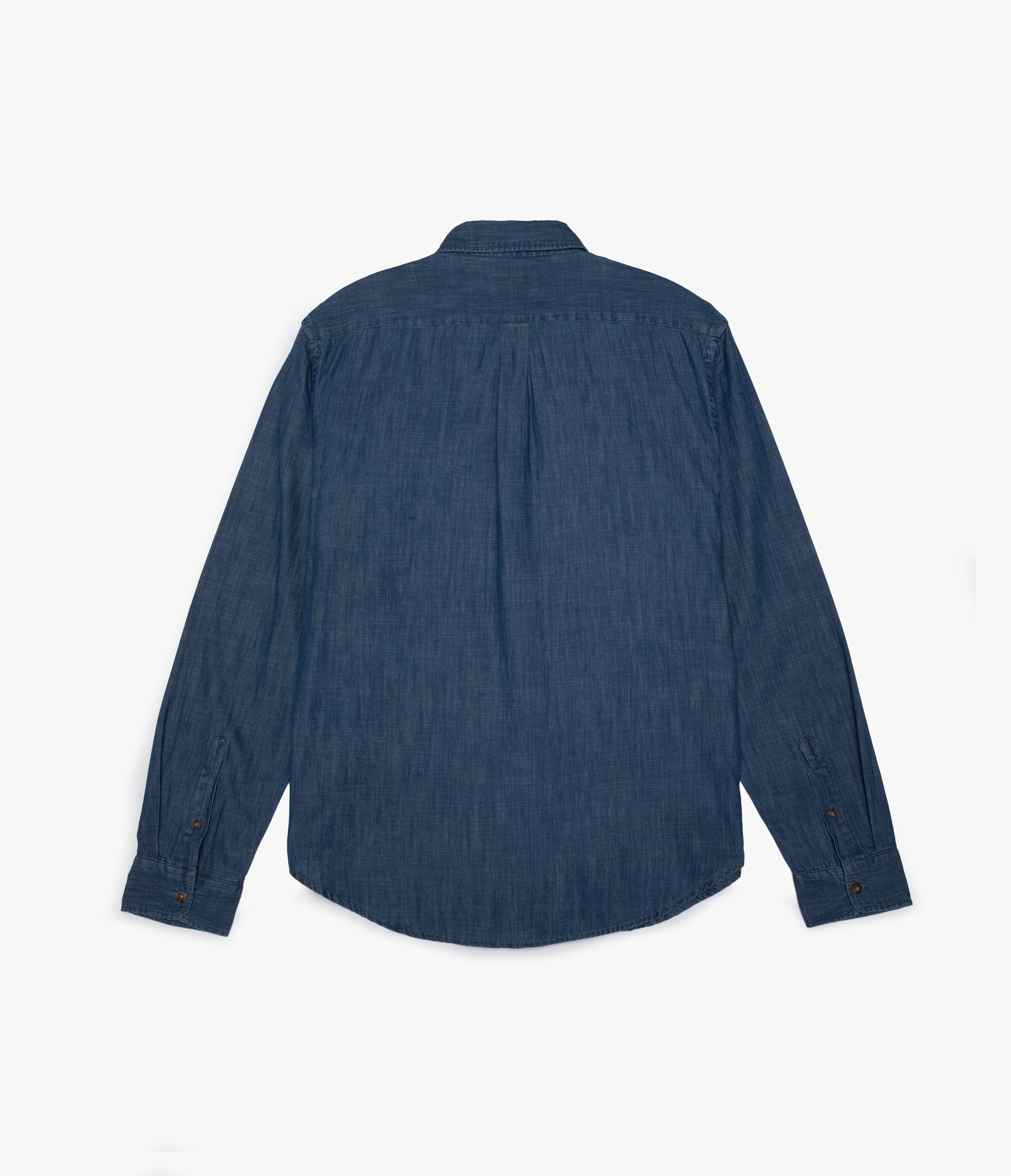 Camisa Hombre Denim Manga Larga Azul Steven