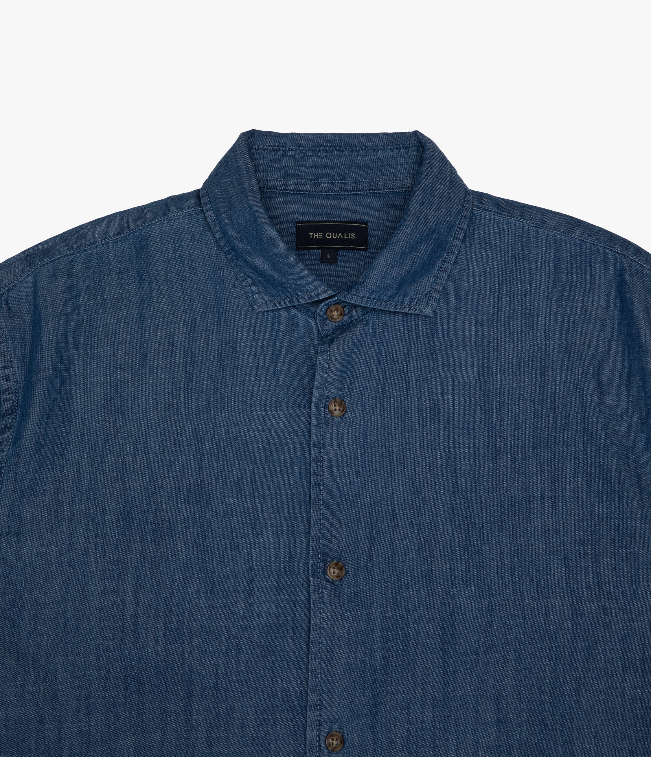 Camisa Hombre Denim Manga Larga Azul Steven