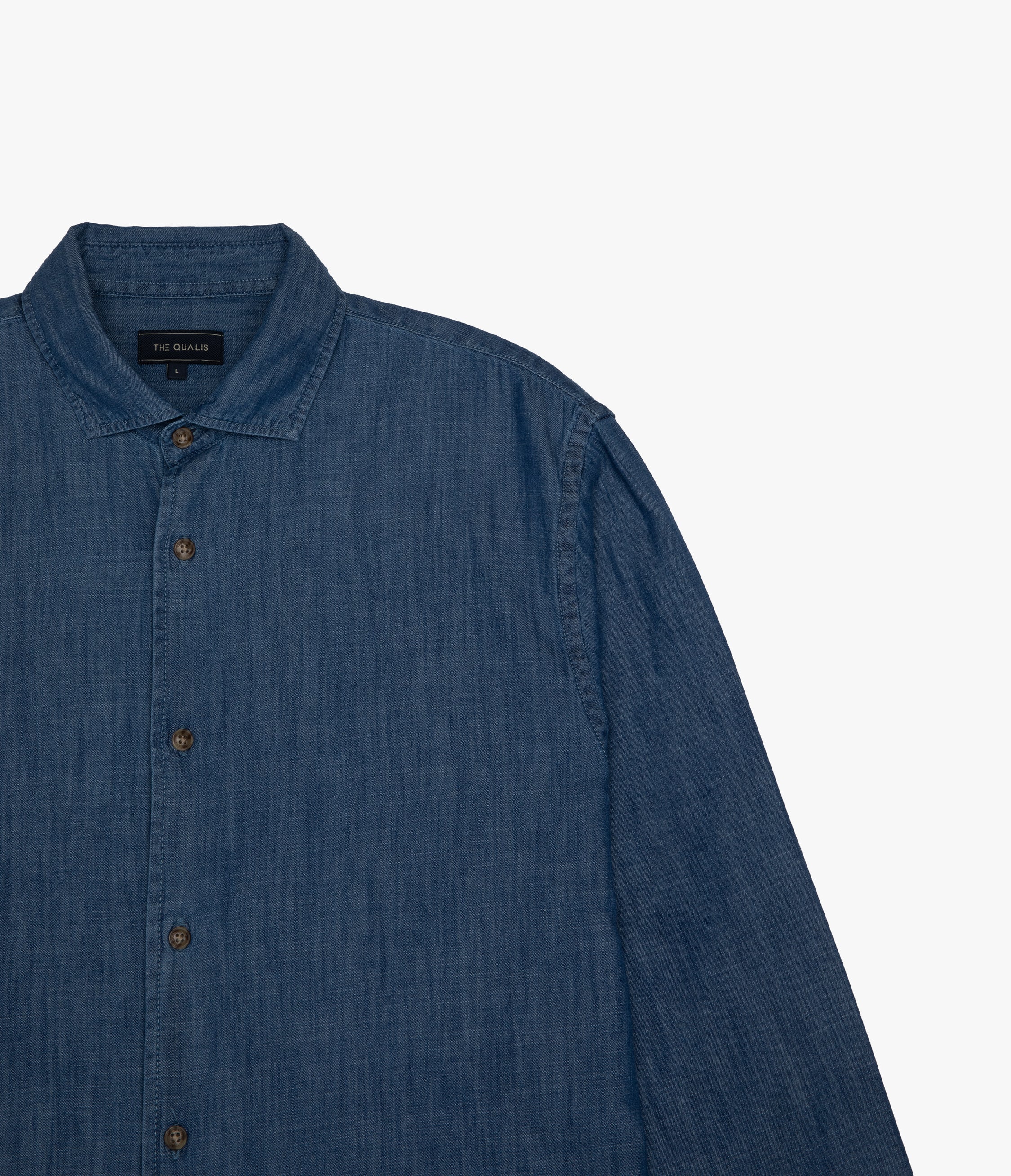 Camisa Hombre Denim Manga Larga Azul Steven