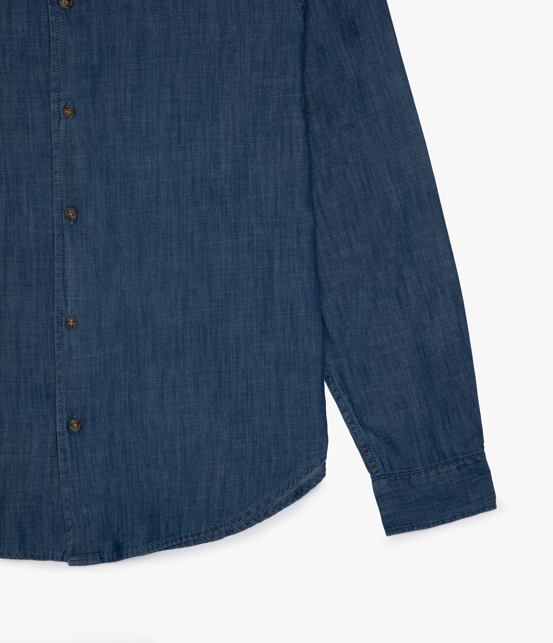 Camisa Hombre Denim Manga Larga Azul Steven