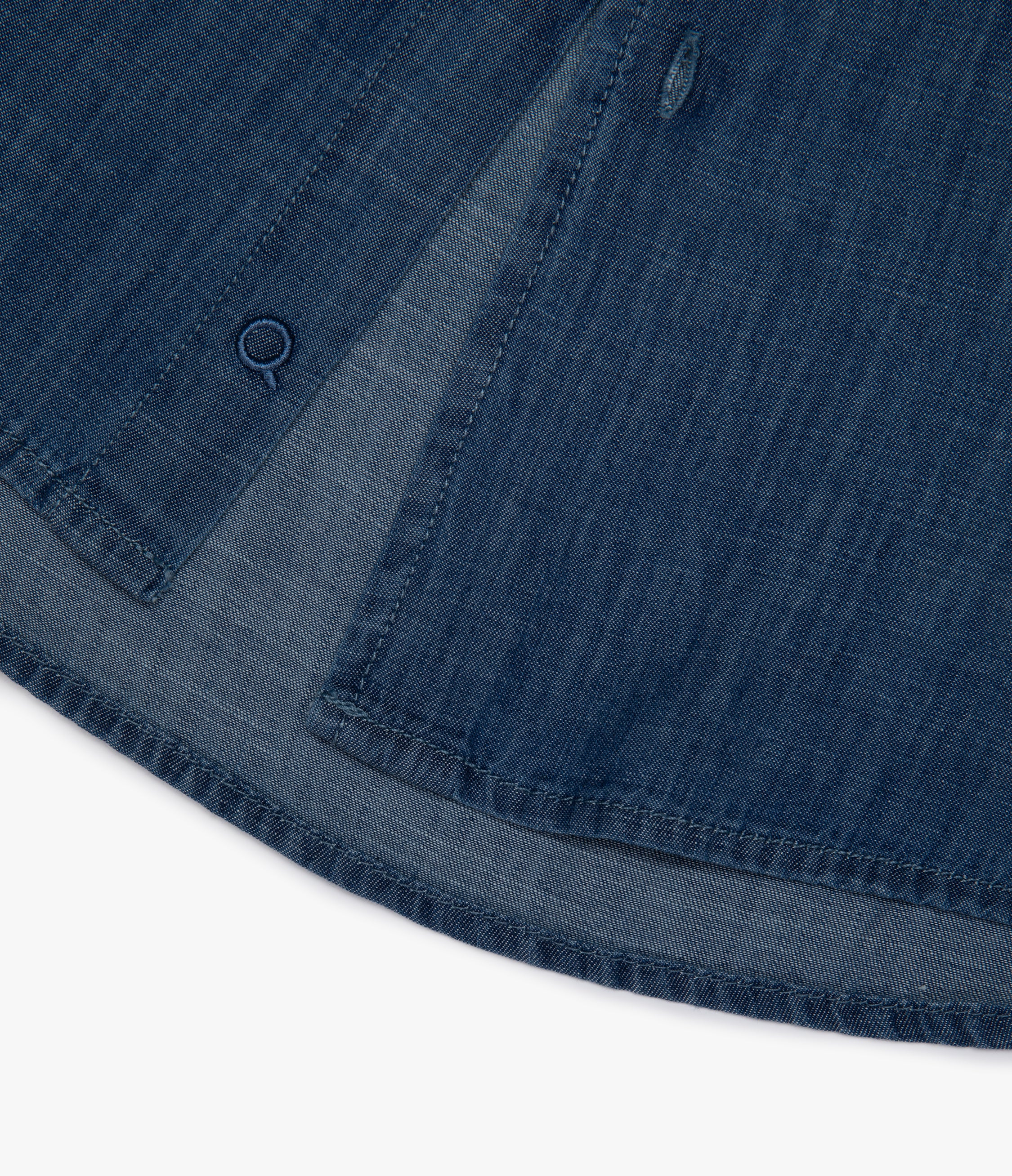 Camisa Hombre Denim Manga Larga Azul Steven