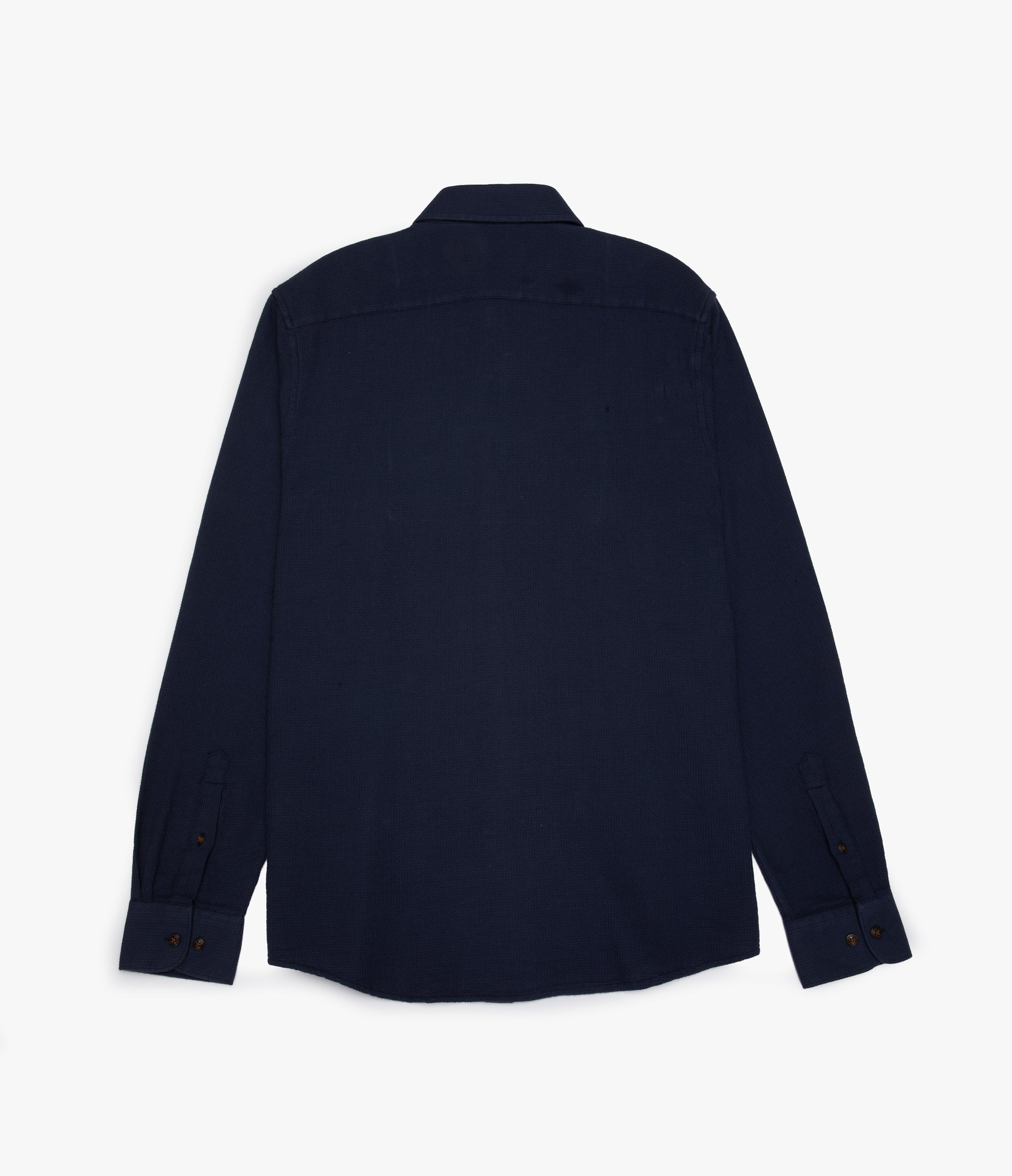 Camisa Hombre Waffle Manga Larga Azul Marino Matias