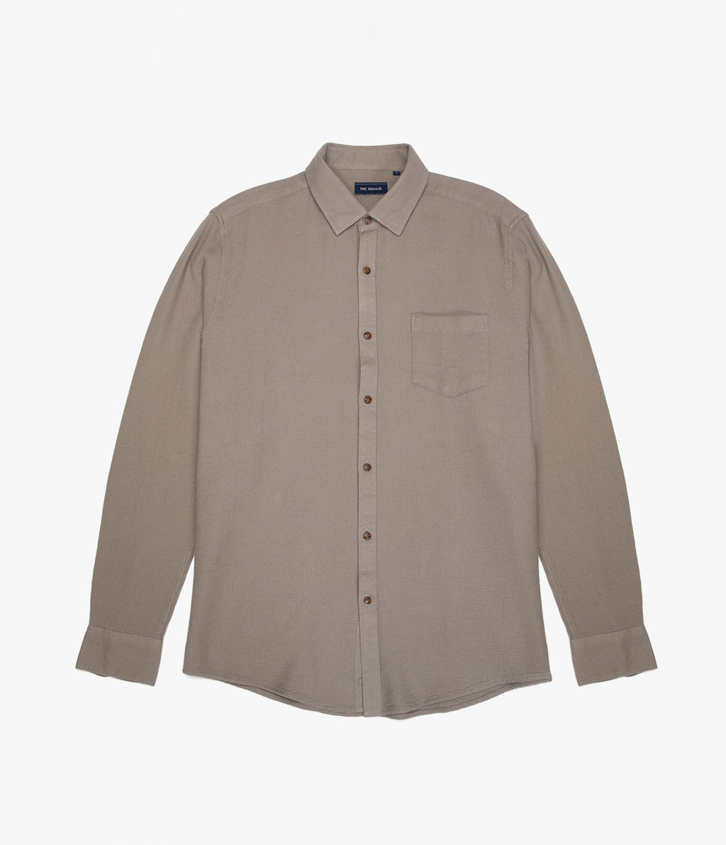 Camisa Hombre Waffle Manga Larga Verde Matias