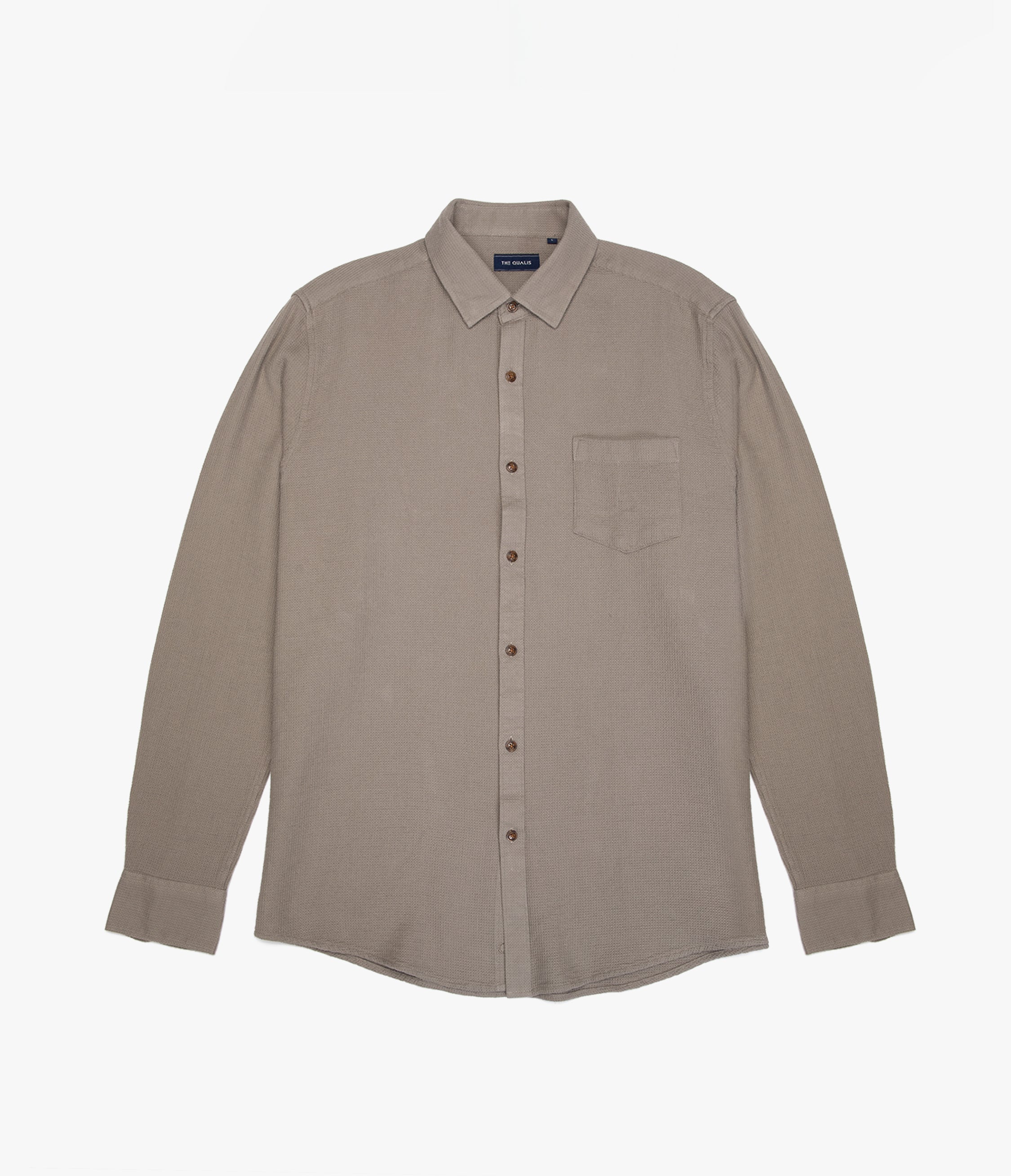 Camisa Hombre Waffle Manga Larga Verde Matias