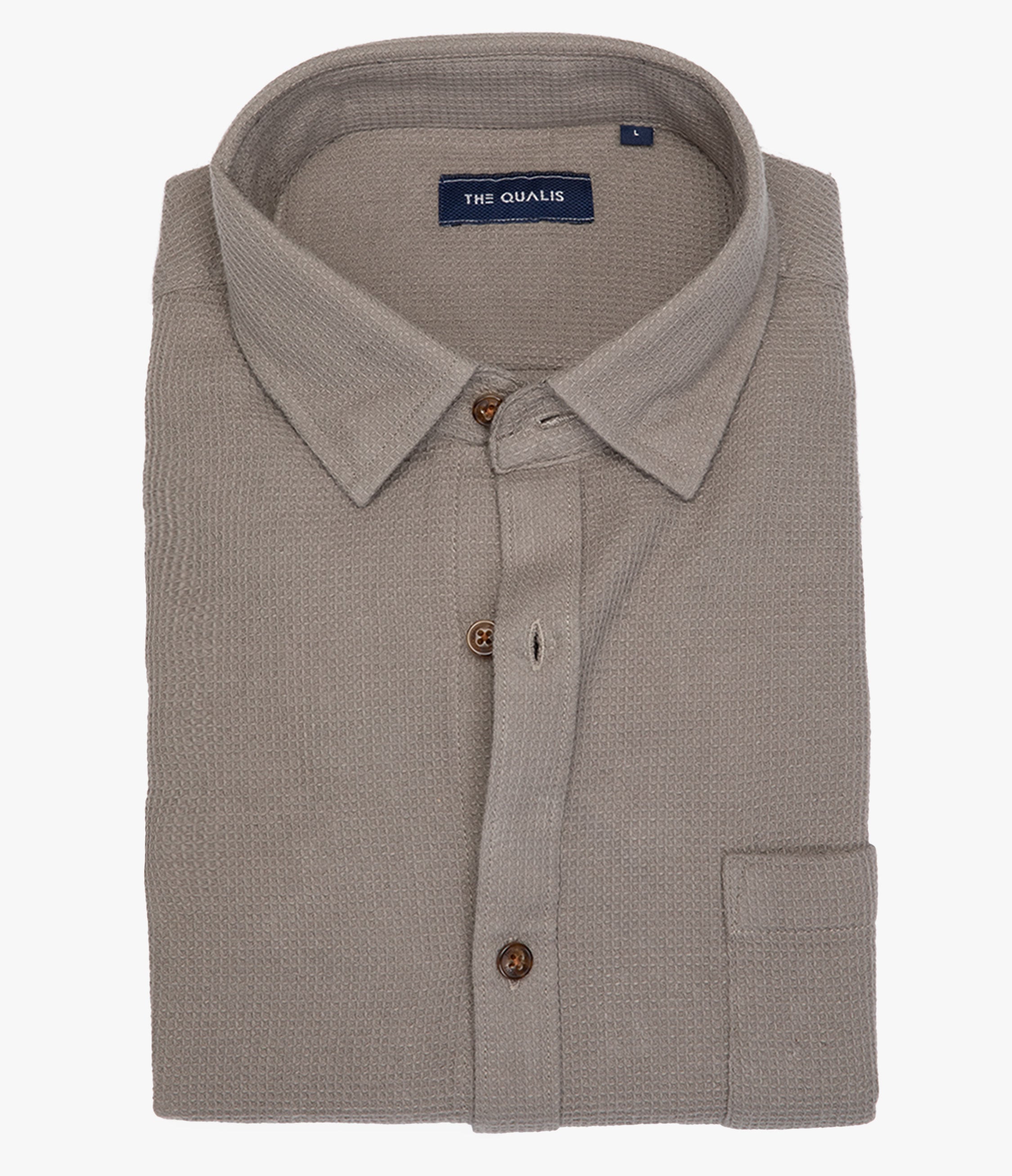 Camisa Hombre Waffle Manga Larga Verde Matias