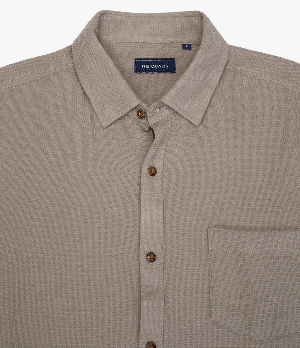 Camisa Hombre Waffle Manga Larga Verde Matias