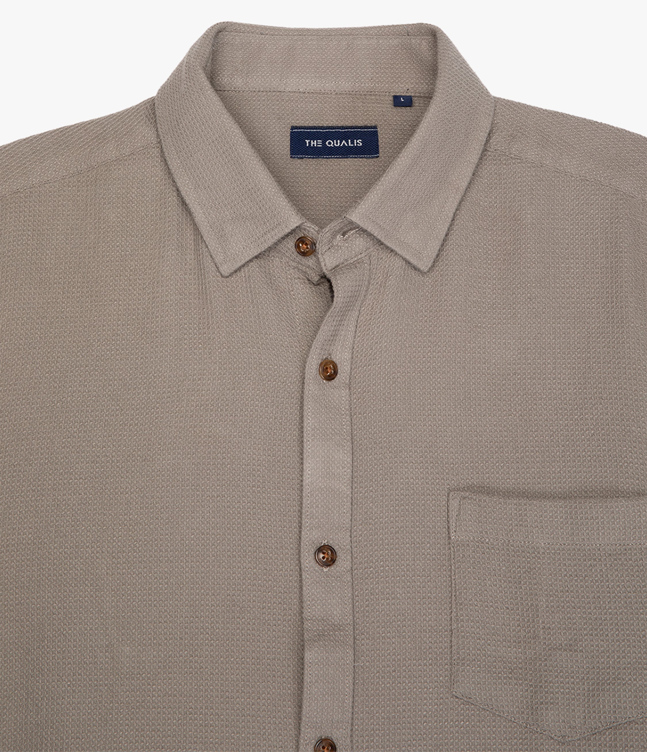 Camisa Hombre Waffle Manga Larga Verde Matias