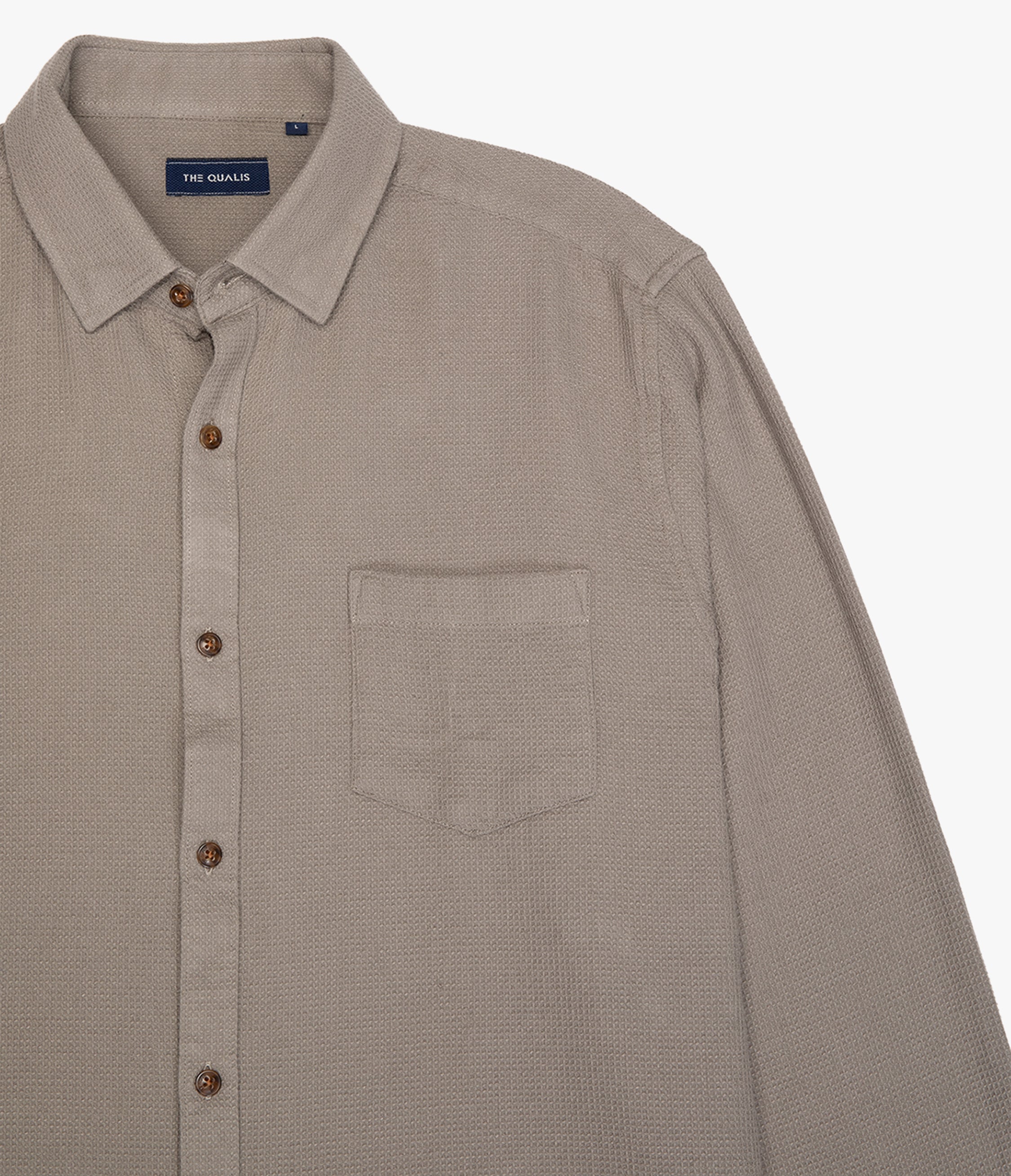 Camisa Hombre Waffle Manga Larga Verde Matias