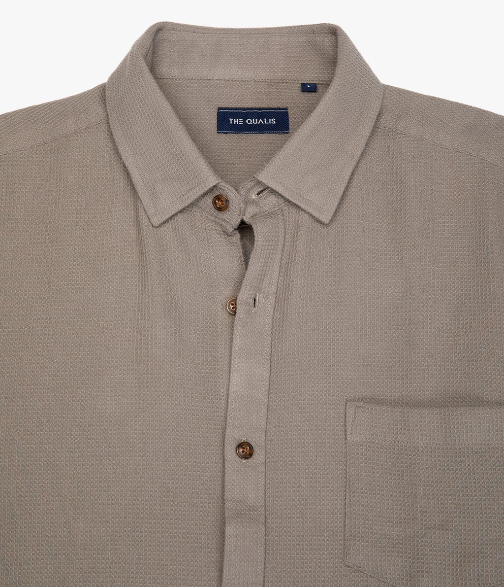 Camisa Hombre Waffle Manga Larga Verde Matias