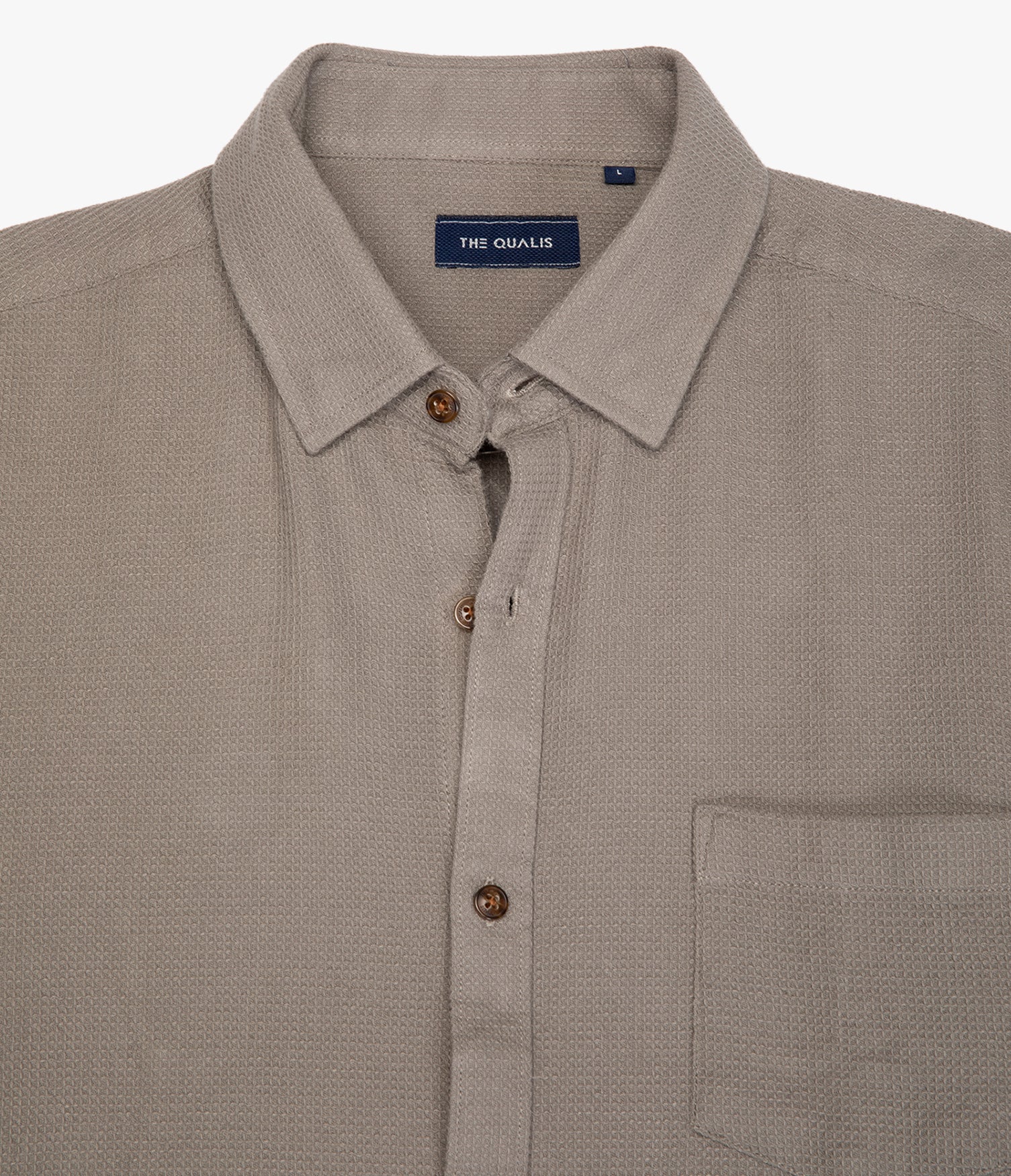 Camisa Hombre Waffle Manga Larga Verde Matias