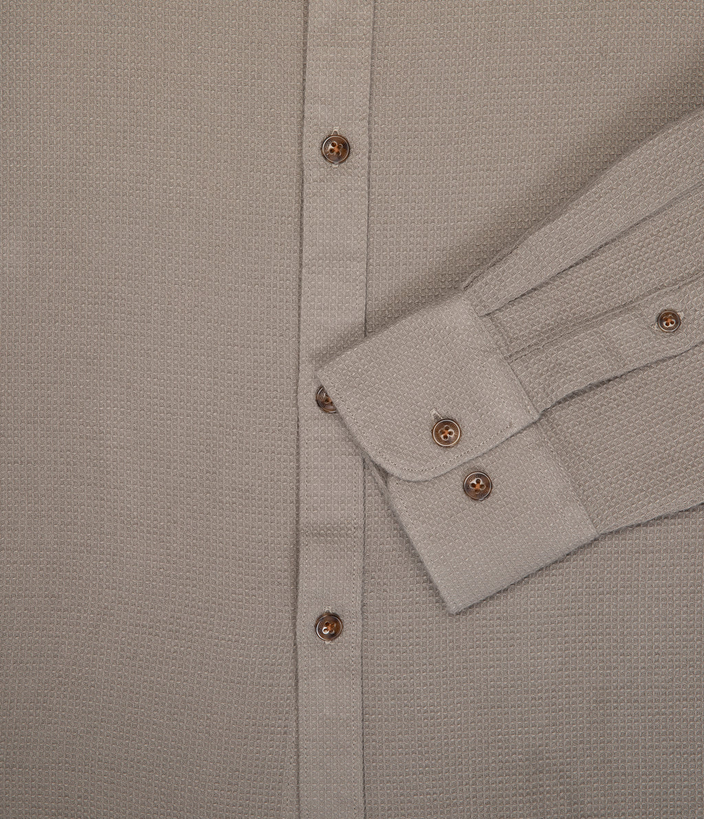 Camisa Hombre Waffle Manga Larga Verde Matias