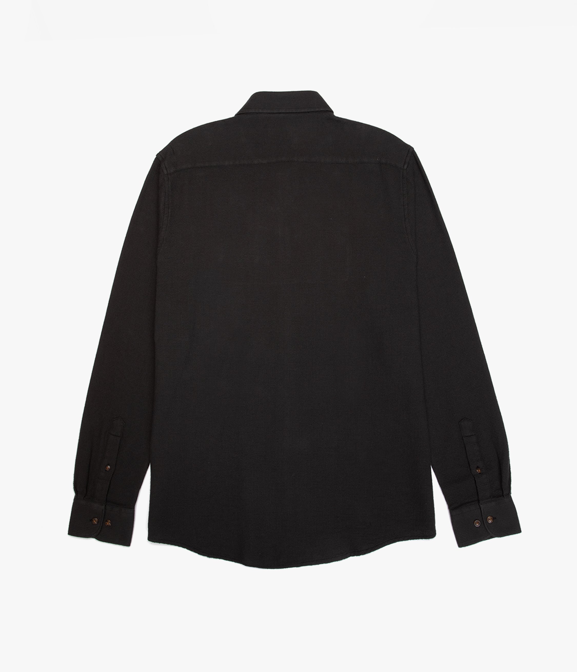 Camisa Hombre Waffle Manga Larga Negro Matias