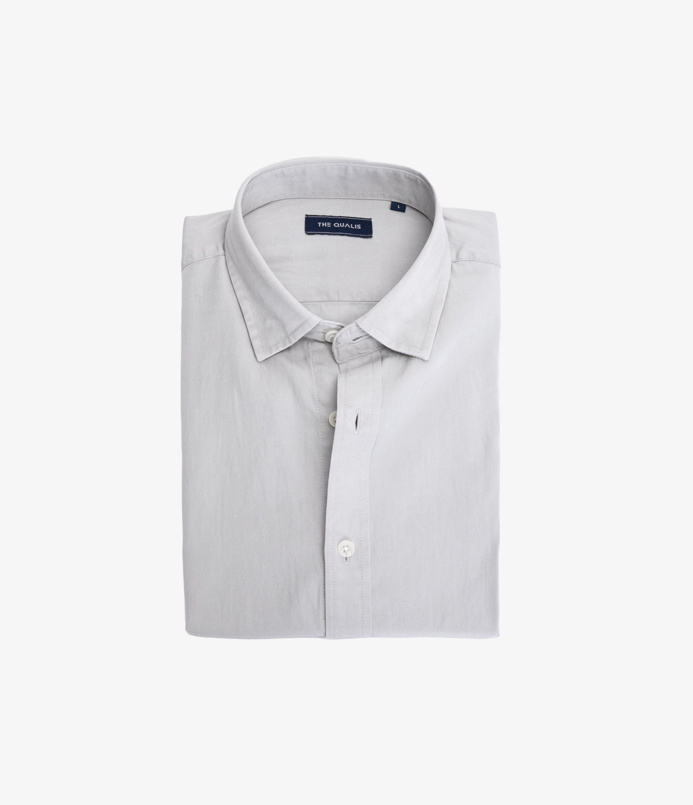 Camisa Hombre Tencell Manga Larga Gris Claro Leo