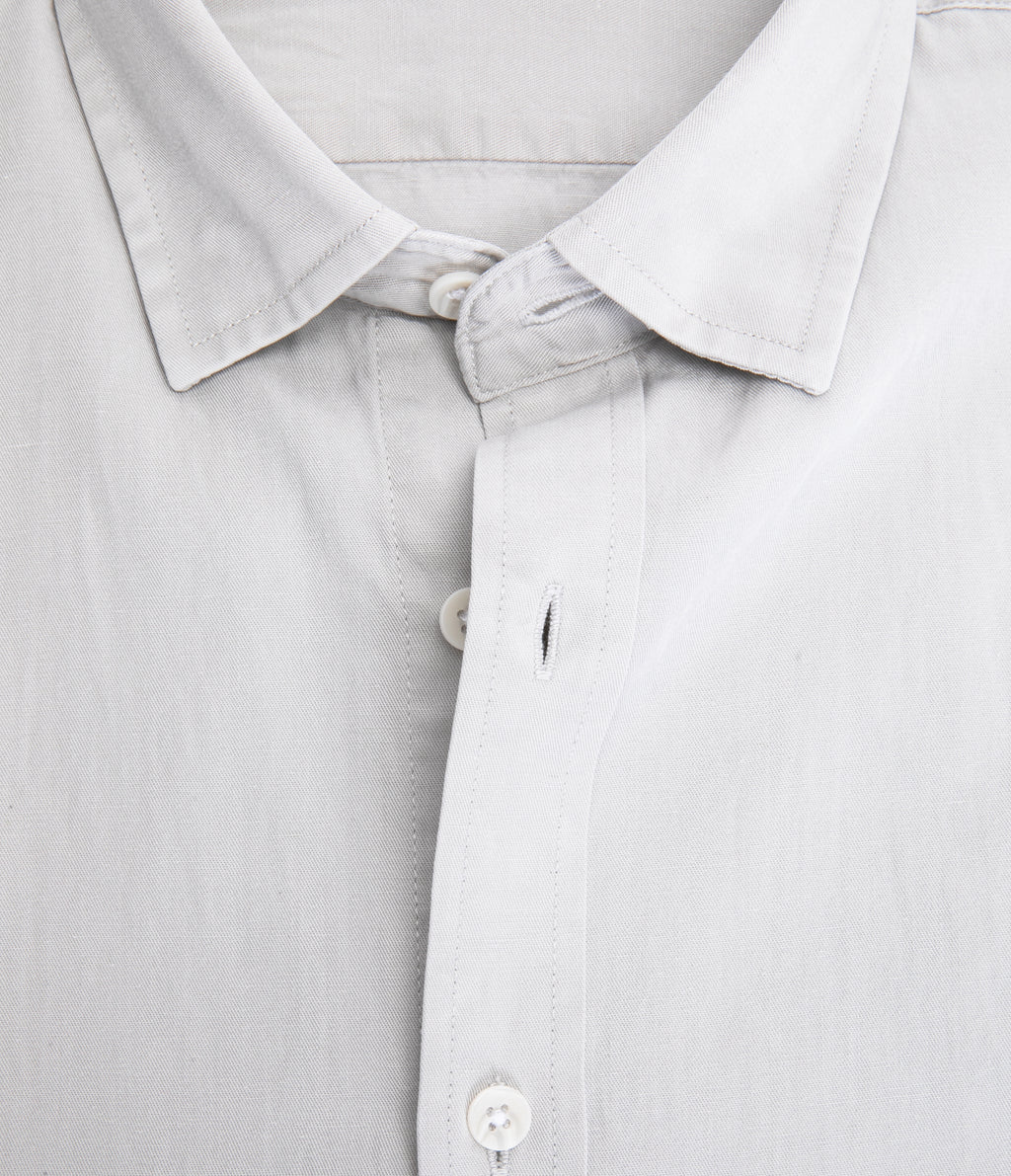 Camisa Hombre Tencell Manga Larga Gris Claro Leo